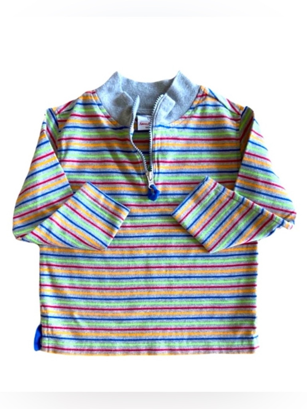 Hanna Andersson Kids 1/4 Zip Rainbow Striped Pullover Size 110- Size 5 Boy Girl